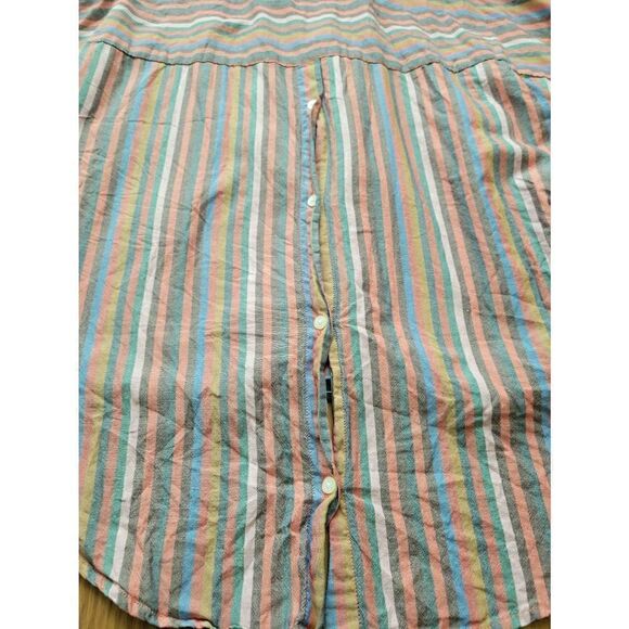 Madewell Women's V-Neck Multicolor Stipe Button-Back Courier Pullover Blouse Siz - Picture 5 of 10